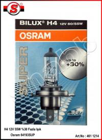 Art.No: 461 1214 Osram H4 %30 fazla ışık 12V