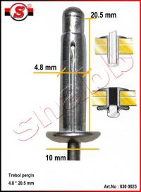 Art.No: 630 0023 Trebol perçin 4.8 * 20.5 mm