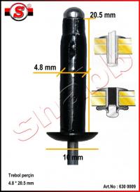 Art.No: 630 0009 Trebol perçin 4.8*20 mm siyah
